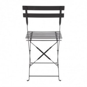 Steel Terrace Chairs - Black - Set of 2 - Bolero - Fourniresto