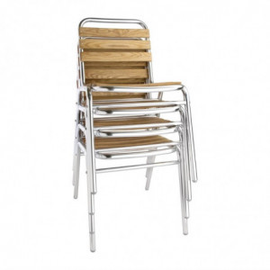 Bistro stolice jasen i aluminij - Set od 4 - Bolero - Fourniresto