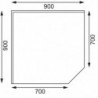 Stol od nehrđajućeg čelika s kutom-L 900 x 700mm - Vogue