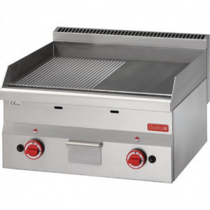 Plinska ploča za pečenje Poluglata Polurebrasta - Š 600 x D 600mm - Gastro M