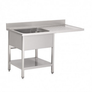 Inox umivaonik s prolazom za perilicu posuđa Š 1200 x D 700 mm - Gastro M