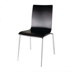 Stolica s crnim kvadratnim naslonom - Set od 4 - Bolero - Fourniresto