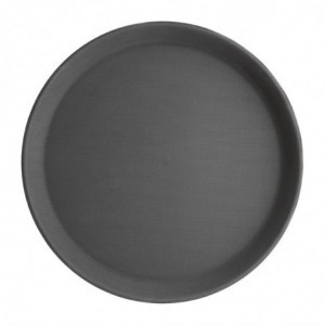 Protuklizni okrugli crni pladanj od staklenih vlakana 356mm - Olympia KRISTALLON - Fourniresto