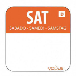 Etiquettes Solubles pour Aliments "Samedi" - Boîte de 1000 - Vogue