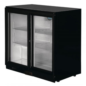 Black Back Bar 2 Sliding Doors 180 Bottles - 208 L - POLAR