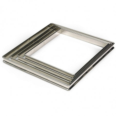 Kvadratni kalup za tart od nehrđajućeg čelika - 200 x 200 mm - TELLIER