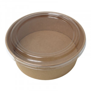 Kraft zdjela za salatu s PET poklopcem - 1300 ml - Paket od 300