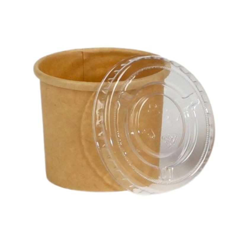 Poklopac od PET-a za kartonsku posudicu za umak od kraft papira 30 ml - Paket od 50 Poklopac od PET-a za kartonsku posudicu za umak od kraft papira 30 ml - Paket od 50