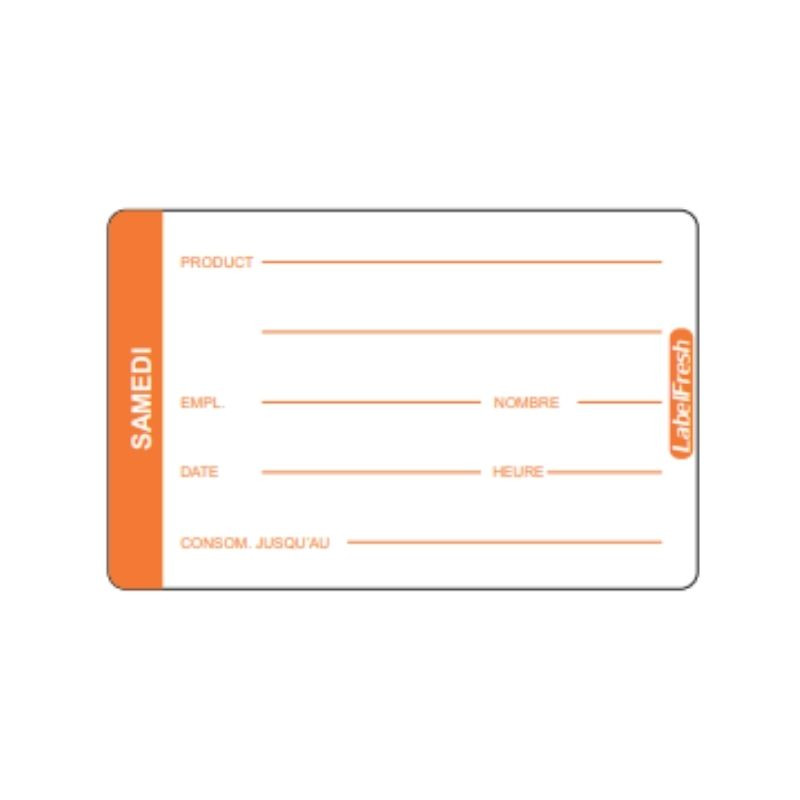 Oznaka za praćenje LabelFresh Pro - Subota - 70 x 45 mm - Paket od 500 - LabelFresh Oznaka za praćenje LabelFresh Pro - Subota - 70 x 45 mm - Paket od 500 - LabelFresh