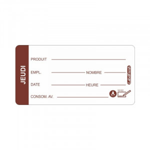 Oznaka za praćenje LabelFresh Soluble Pro - Četvrtak - 60 x 30 mm - Paket od 250 - LabelFresh
