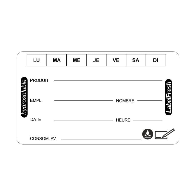 Etiquettes de Traçabilité - LabelFresh Soluble - 70 x 40 mm - Lot de 250 - LabelFresh Etiquettes de Traçabilité - LabelFresh Soluble - 70 x 40 mm - Lot de 250 - LabelFresh