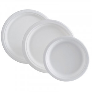 Round Plate in Bagasse - 180 mm - Pack of 50 - FourniResto