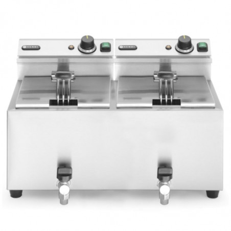 Friteza Mastercook s odvodnim slavinom - 2 x 8 l