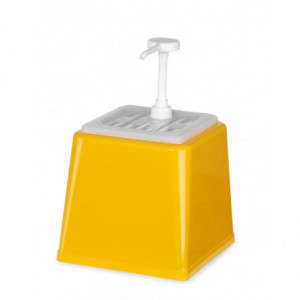Dozator za umak s pumpom - žuta boja - 2,5 L - Hendi