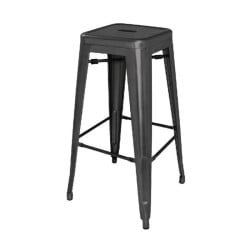 Tabourets Hauts en Acier Galvanisé Bistro Noirs - Lot de 4 - Bolero