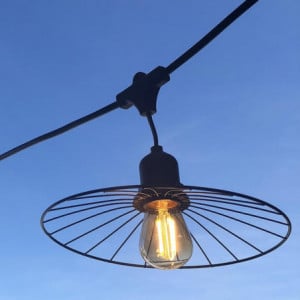 Guirlanda Svjetlosna Vanjska s Čeličnim Sjenilom i Žaruljom s Vlaknom - Chic Cage Light - Lumisky