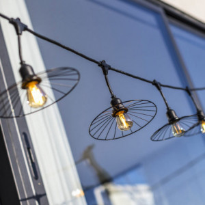 Guirlanda Svjetlosna Vanjska s Čeličnim Sjenilom i Žaruljom s Vlaknom - Chic Cage Light - Lumisky