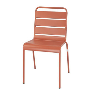 Stolica s rešetkama od čelika - terakota - set od 4 - Bolero