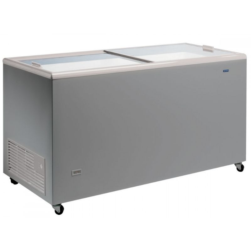 Congélateur Coffre Professionnel Aspect Inox et Couvercle Opaque - 470 L - Reconditionné Congélateur Coffre Professionnel Aspect Inox et Couvercle Opaque - 470 L - Reconditionné