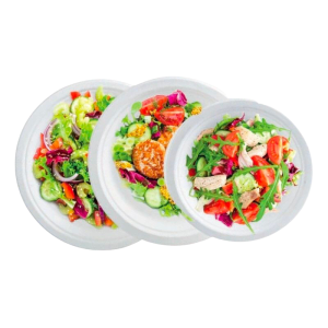 Round Plate - Vegetable Fiber - 230 x 20.6 mm - Pack of 50 - FourniResto