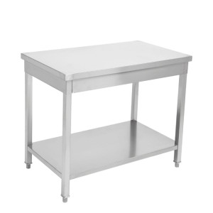 Stol od nehrđajućeg čelika 800x600 mm s donjom policom — Pro