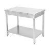Stainless Steel Table 1600 x 600 mm with Lower Shelf — AISI 201