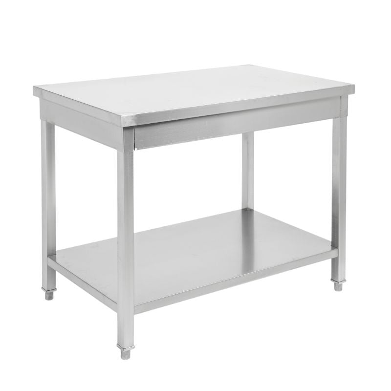 Stol od nehrđajućeg čelika 1600 x 600 mm s donjom policom — AISI 201