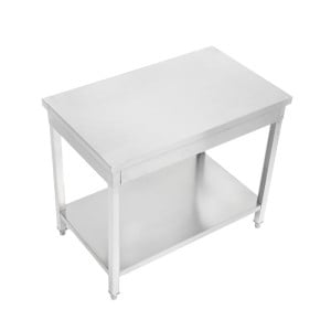 Stainless Steel Table 1600 x 600 mm with Lower Shelf — AISI 201