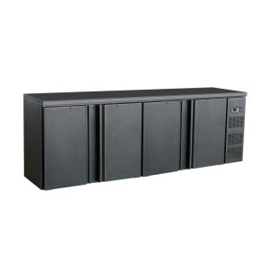 Hladnjak za bar s četiri crna vrata - 698 L | CombiSteel