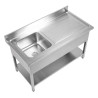 Plonge Inox 1 Bac Ocjedna ploha Desno - L 1000 x P 600 mm
