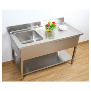 Plonge Inox 1 Bac Ocjedna ploha Desno - L 1000 x P 600 mm