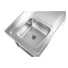 Plonge Inox 1 Bac Ocjedna ploha Desno - L 1000 x P 600 mm
