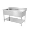 Plonge Inox 1 Bac Ocjedna ploha Desno - L 1000 x P 600 mm