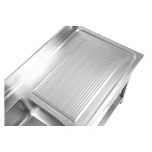 Plonge Inox 1 Bac 1200x600 mm, Ocjedna ploha desno, Stražnja ploča