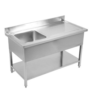 Plonge Inox 1 Bac 1200x600 mm, Ocjedna ploha desno, Stražnja ploča