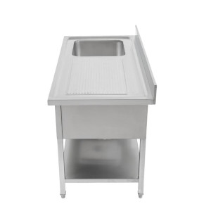 Plonge Inox 1 Bac 1200x600 mm, Ocjedna ploha desno, Stražnja ploča