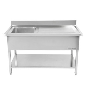 Plonge Inox 1 Bac 1200x600 mm, Ocjedna ploha desno, Stražnja ploča