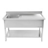 Plonge Inox 1 Bac 1200x600 mm, Ocjedna ploha desno, Stražnja ploča