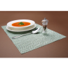 Set de Table Géométrique Vert en PVC - Lot de 6 - Dimensions 45cmx30cm - Résistant et Facile à Nettoyer