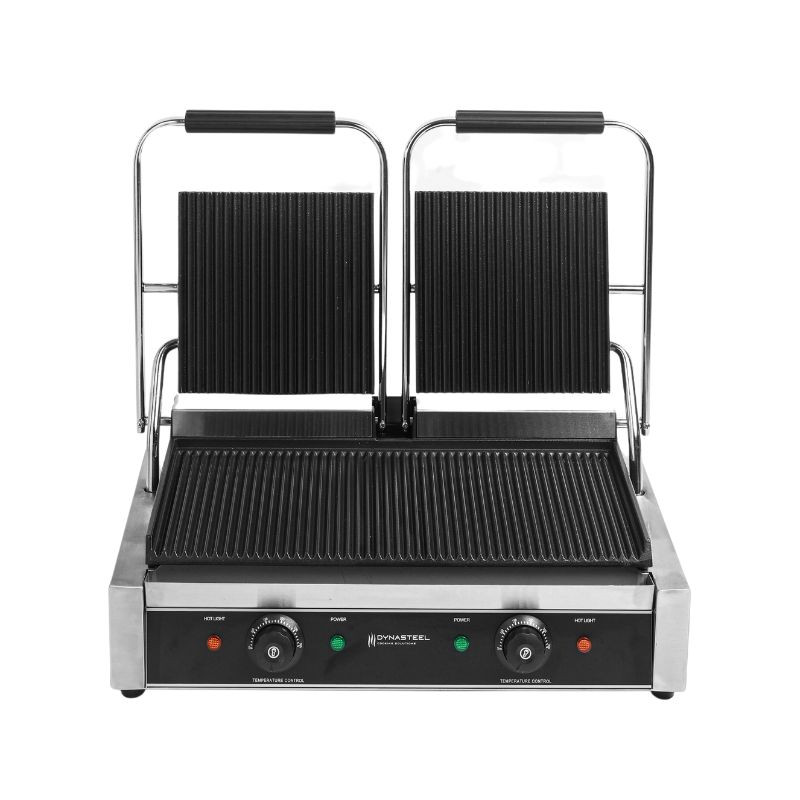 Grill Panini Double - Plaques Rainurées - Reconditionné Grill Panini Double - Plaques Rainurées - Reconditionné