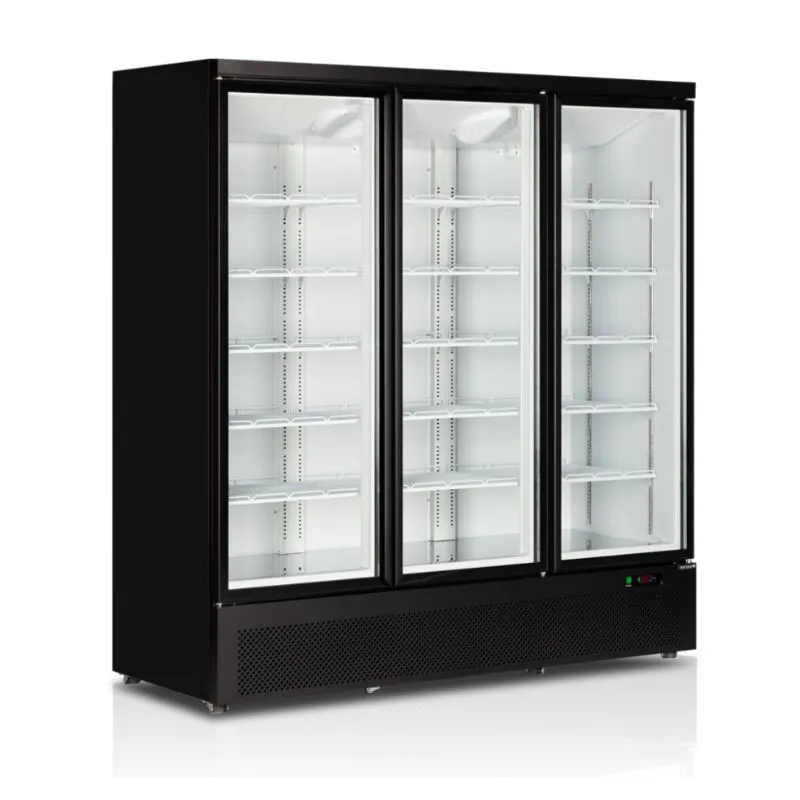 Vitrina zamrzivač vertikalni crni - 3 staklena vrata - 1090 L