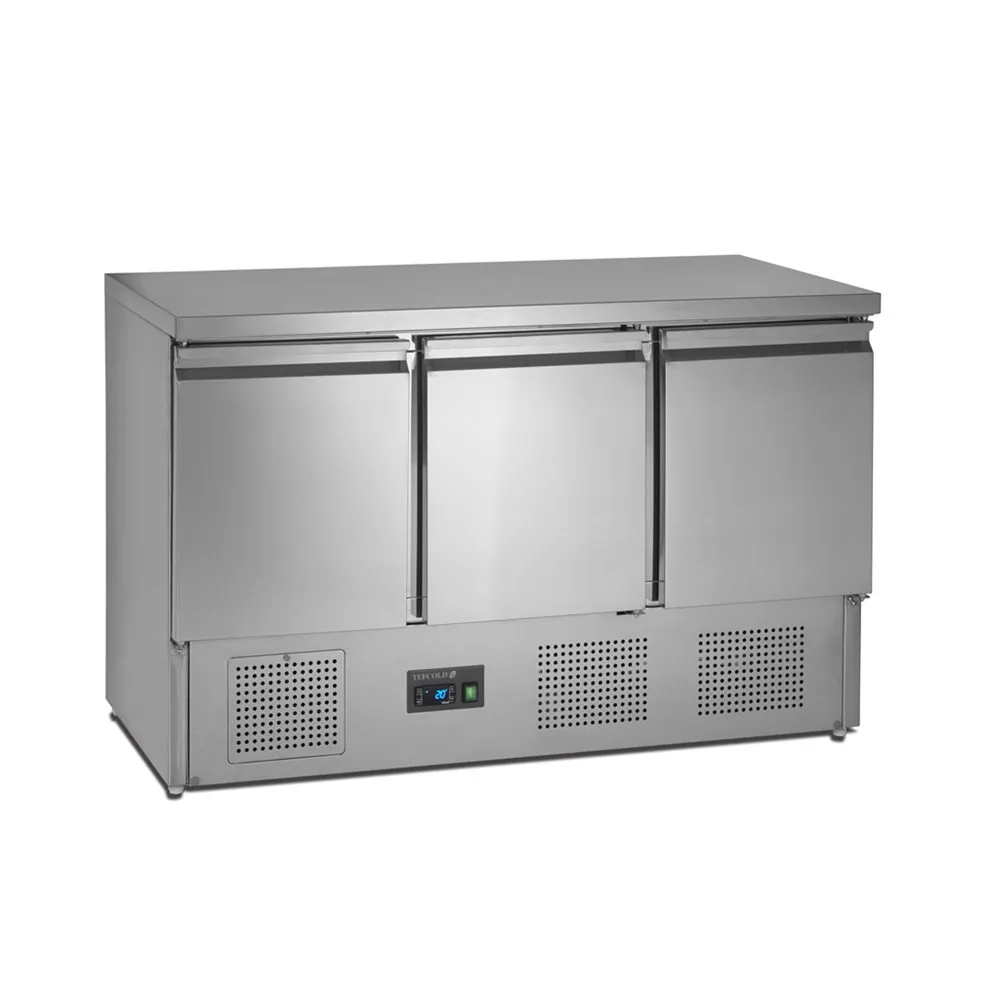 Saladette Hladnjak Pozitivan GN 1/1 u Inoxu - 3 Vrata - 368 L - 4 GN 1/1