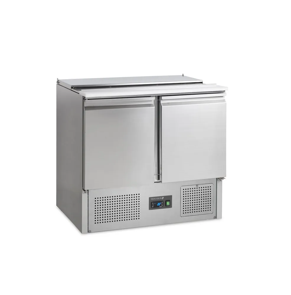 Saladette Hladnjak Pozitivan GN 1/1 u Inoxu - 2 Vrata - 230 L - 2 GN 1/1 i 2 GN 1/4