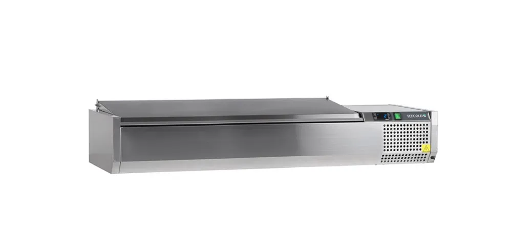 Saladette za postavljanje poklopca inox - Statička - 6 GN 1/3