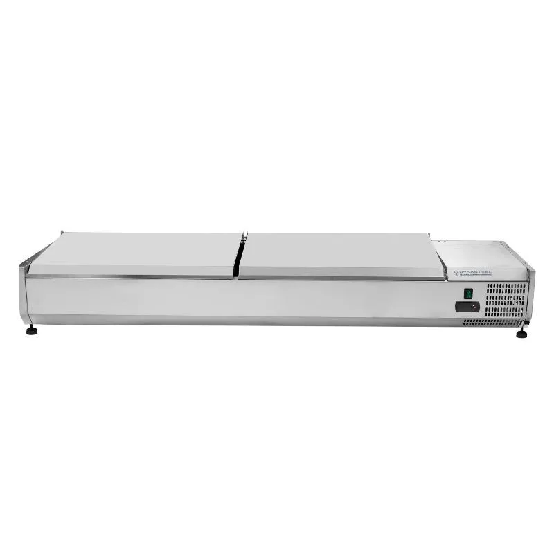 Saladette Hladnjak za postavljanje Poklopac Inox - 8 x GN 1/3