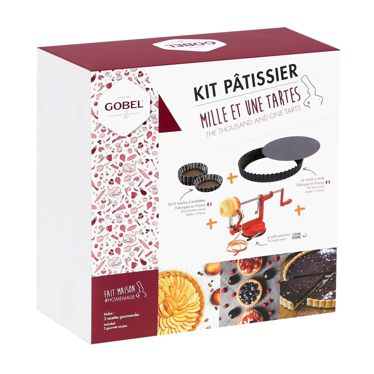 Kit 1001 Tarte: 1 Kalup za pitu, 6 kalupa za tartlete i 1 gulilica za jabuke