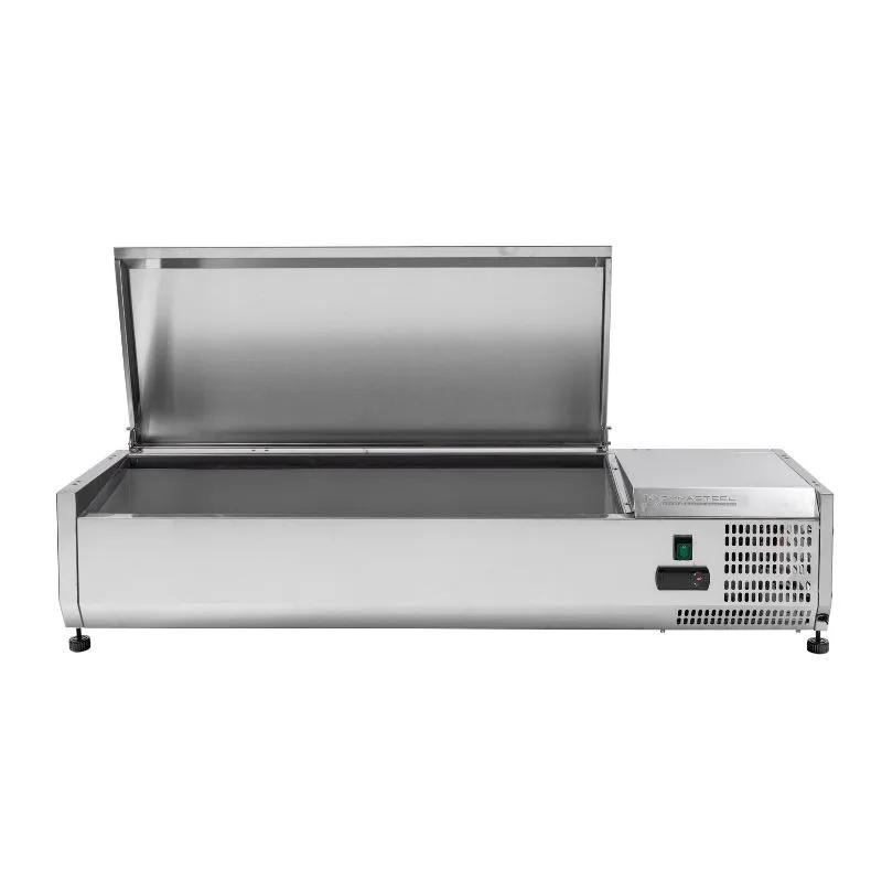Saladette Hladnjak za postavljanje Poklopac Inox - 3 x GN 1/3 + 1 x GN 1/2