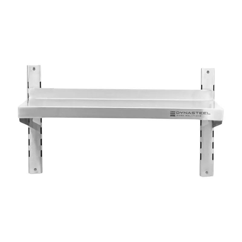 Zidna polica od nehrđajućeg čelika na nosačima - L 600 x P 300 mm