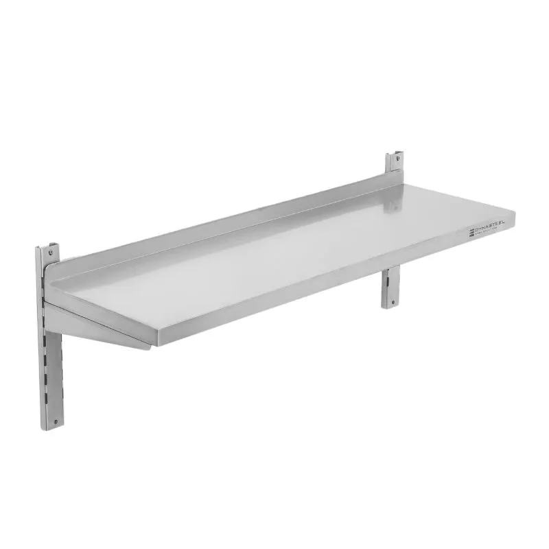 Zidna polica od nehrđajućeg čelika na nosačima - L 1200 x P 300 mm