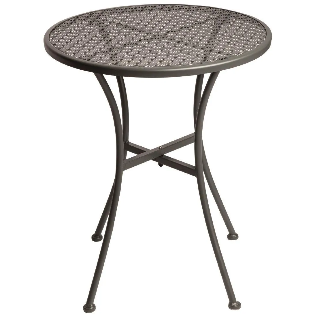 Okrugli bistro stol od sivog perforiranog čelika - 600 mm